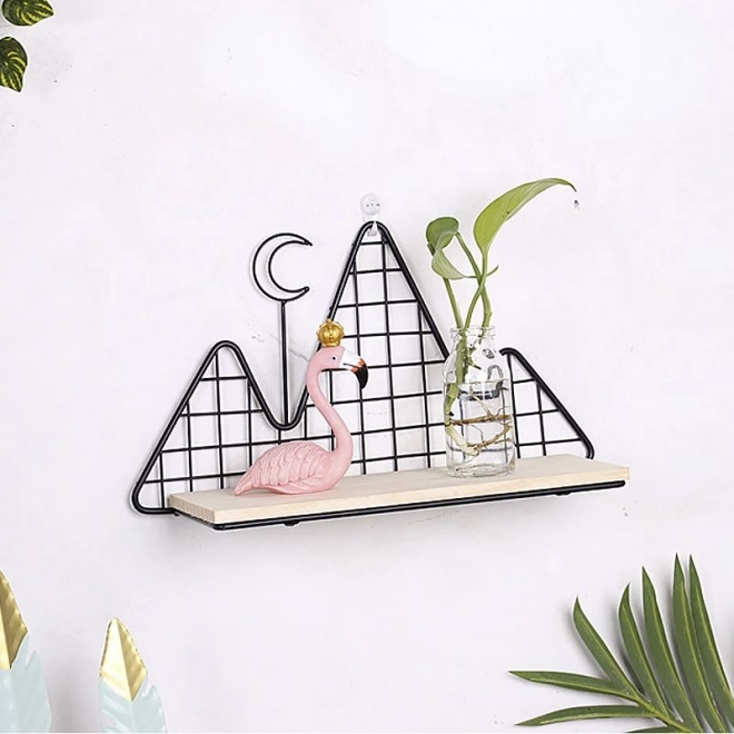 Decoratieve plank in de vorm van bergen in LOFT-stijl - zwart