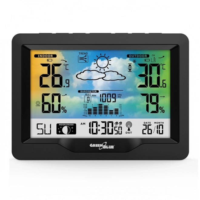 Draadloos weerstation GB540N comfortindicator, vochtmeting, maanfase, klok met DCF-systeem