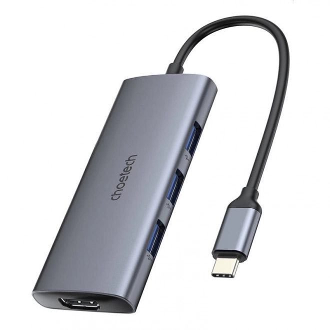 USB-C Adapter Choetech 7v1 Zilver