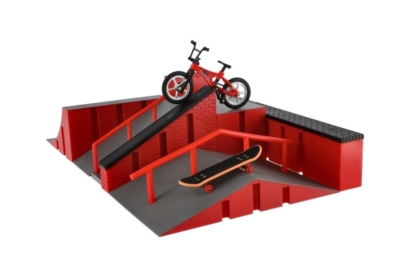 Skatepark - rampen, vingervelo en skateboard