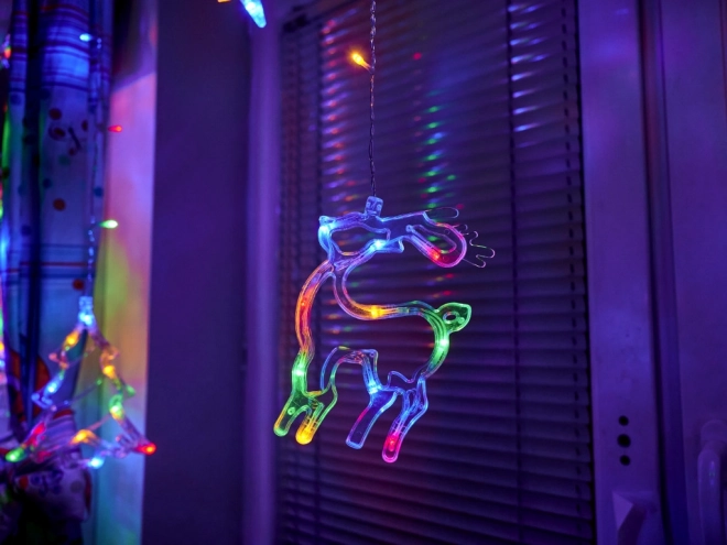 LED gekleurde gordijn met kerstmotieven - 2,5 m, 138 LED's