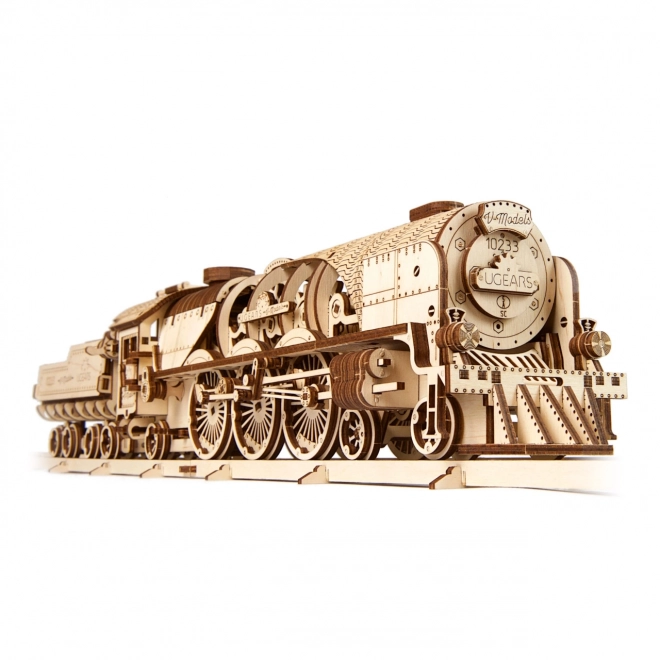 Ugears 3D puzzel - Locomotief V-express met wagon 538 delen