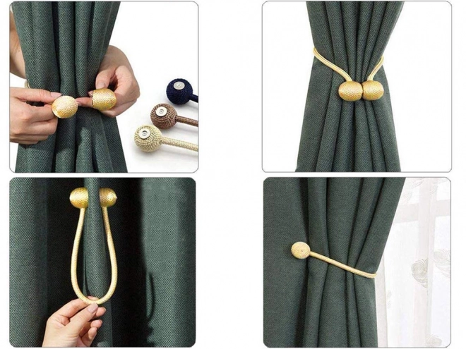 Decoratieve magnetische clips voor gordijnen – Gouden