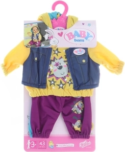 BABY born kleding met hoodie voor poppen van 43 cm