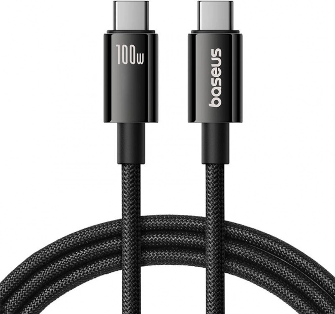 Baseus tungsten gold USB‑C naar USB‑C kabel 100 W, 1,5 m, zwart