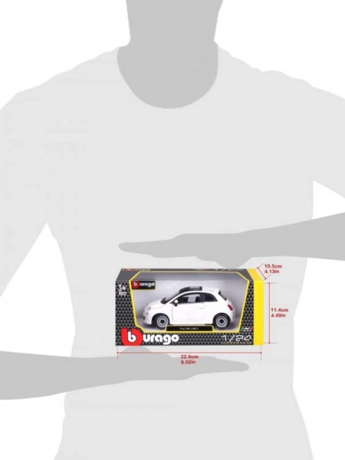 Bburago Fiat 500 modelauto 1:24 wit