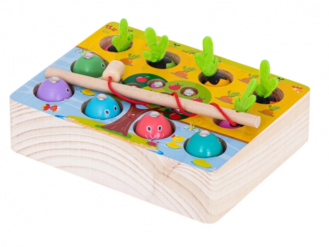 Magnetisch spel - Het vangen van wormen, vissen en groenten