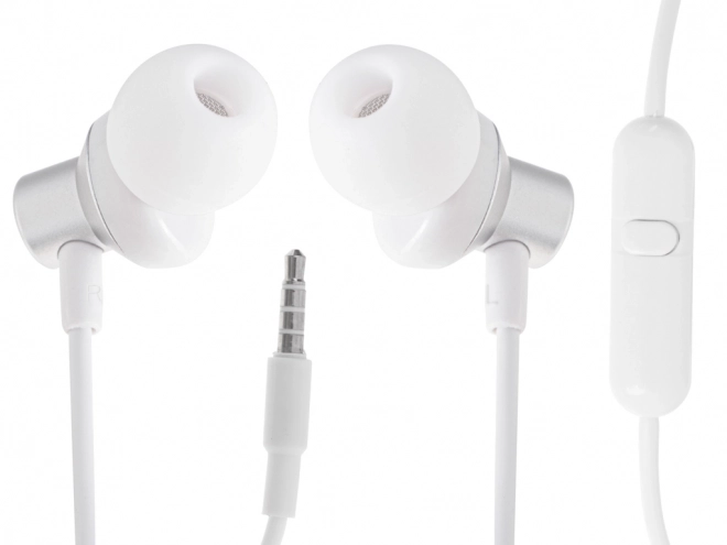 Witte bedrade oortelefoons met 3,5mm jack