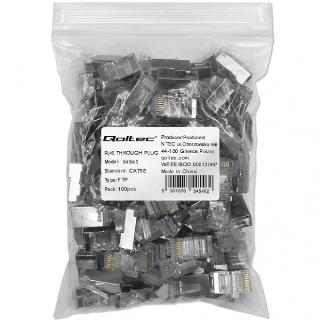RJ45 CAT5e FTP doorvoertule vergulde contacten 100 stuks