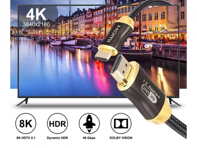 Ultra snelle HDMI kabel 8K 60Hz 4K 120Hz verguld 1,5 m