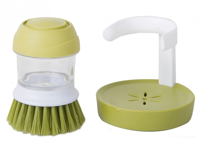Vloeistofdispenser voor keukensponzen om te schrobben en af te wassen met staander