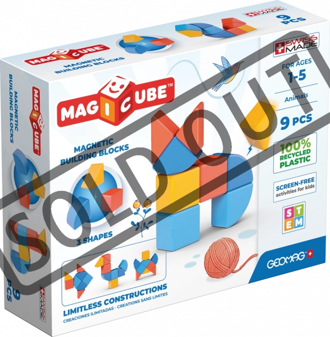Magnetische blokken Magicube Shapes – dieren, 9 delen