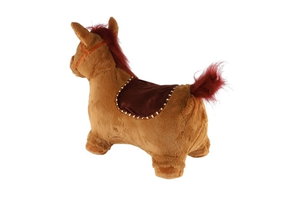 Hobbelpaard bruin pluche paard met effecten