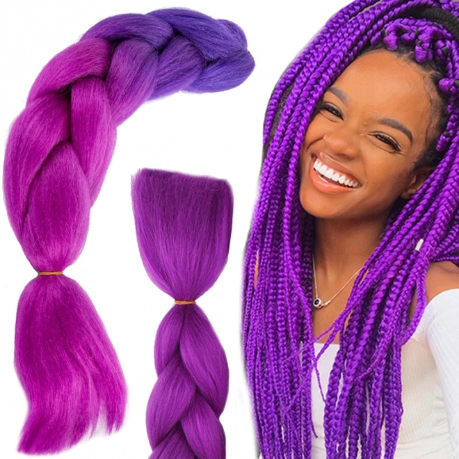 Synthetisch haar in paarse ombre voor vlechten