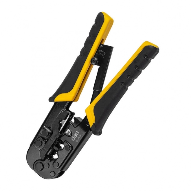 Deli Tools EDL4971 Krimptang voor ethernetstekkers, 4/6/8P, RJ45/RJ14/RJ12/RJ9