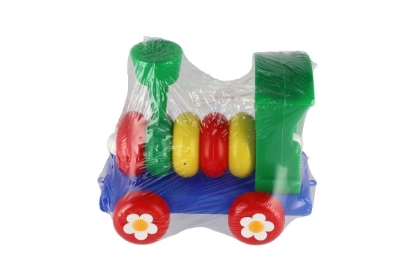 gekleurde plastic trein voor kinderen met ringen
