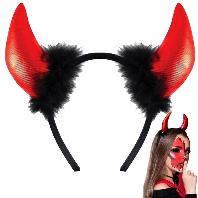Diadeem met duivelse hoorns voor Halloween