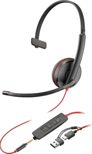 Blackwire Mono USB-headset met 3,5mm-aansluiting