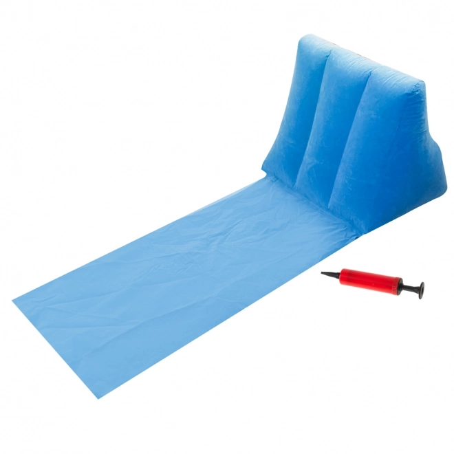 Strandmat met rugleuning en opblaaskussen