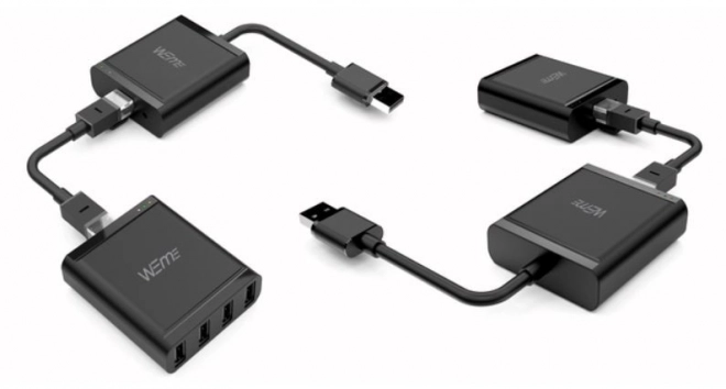 USB 2.0 extender via IP 4x USB 60m