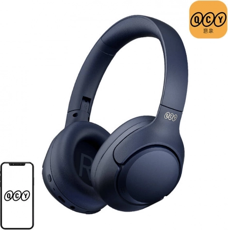 Draadloze koptelefoon QCY H3 met actieve ruisonderdrukking, blauw