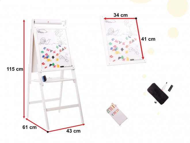 Magnetisch houten schoolbord wit groot XXL