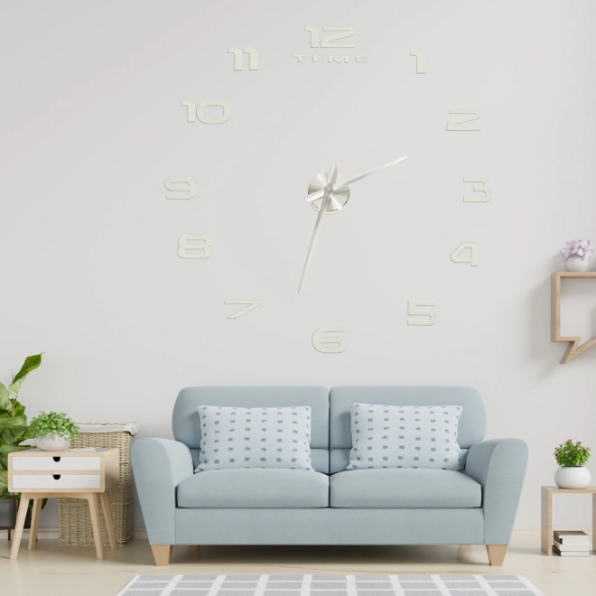 Grote wandklok 80-120cm zilver 12 cijfers