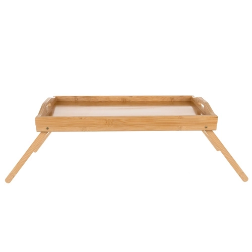 Opvouwbare bamboetafel voor bed met laptopfunctie