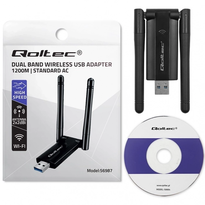 Snelle draadloze USB Wi-Fi adapter DUAL met antennes