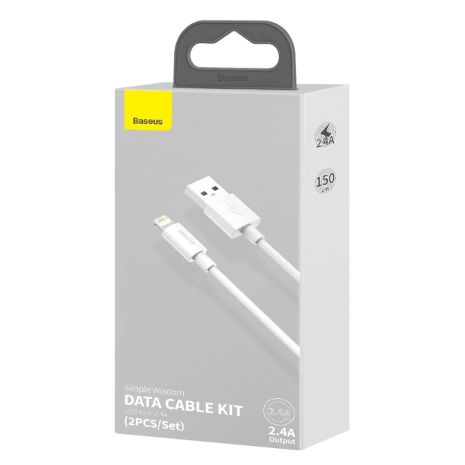 Set van USB naar Lightning Baseus Simple Wisdom datakabels