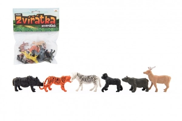Dieren mini safari ZOO plastic 5-6cm 12 stuks in zakje