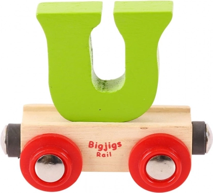 Bigjigs Rail houten wagon met de letter U