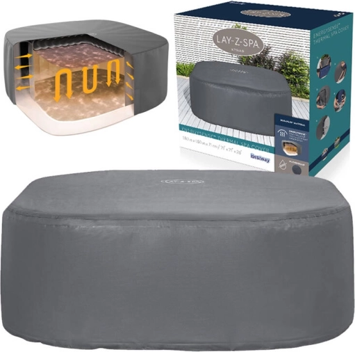 thermische hoes voor vierkante jacuzzi’s BESTWAY Lay‑Z‑Spa EnergySense, 180 × 180 × 71 cm