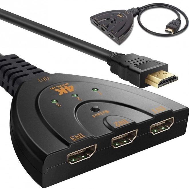 Hdmi 3-poort 4k schakelaar