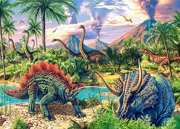Puzzel 120 stukjes Dinosaur Volcanos