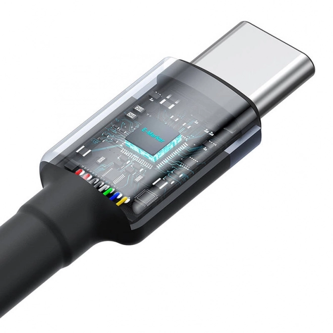 Kabel Baseus Cafule USB-C naar USB-C 100W,2m, 2st (rood-zwart, grijs-zwart).