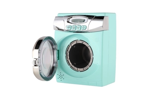 Turquoise wasmachine met geluidseffecten en lichteffecten