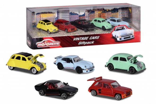 Majorette set klassieke auto's, 5 stuks