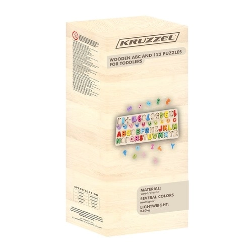 Houten inlegpuzzel alfabet en cijfers