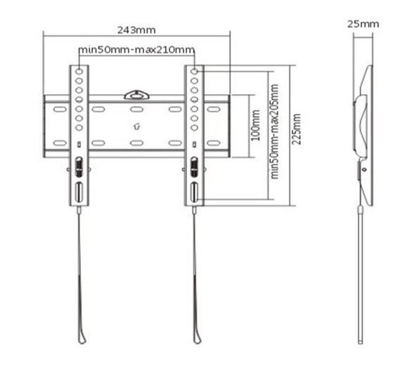 Muurbeugel voor TV Gembird 23"-42"