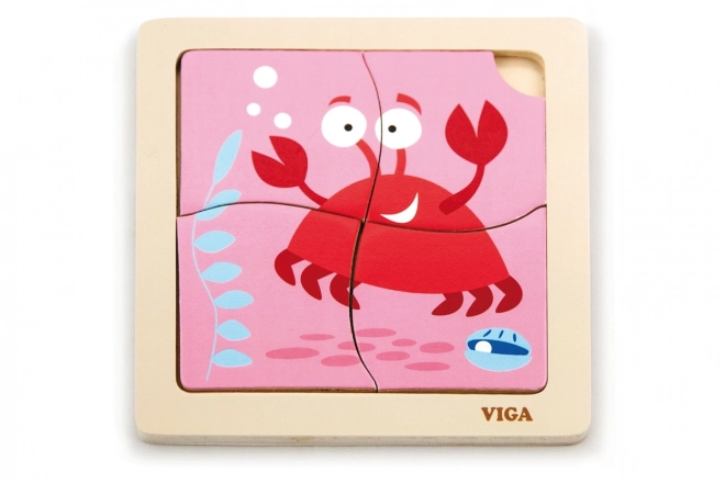 Houten Krab Puzzel voor de Kleintjes