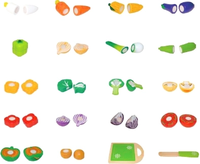 Houten snijgroenten 20 stuks Ecotoys