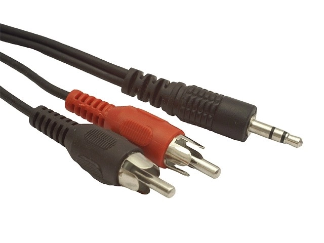 Kabel Minijack naar 2x RCA Cinch 2,5m