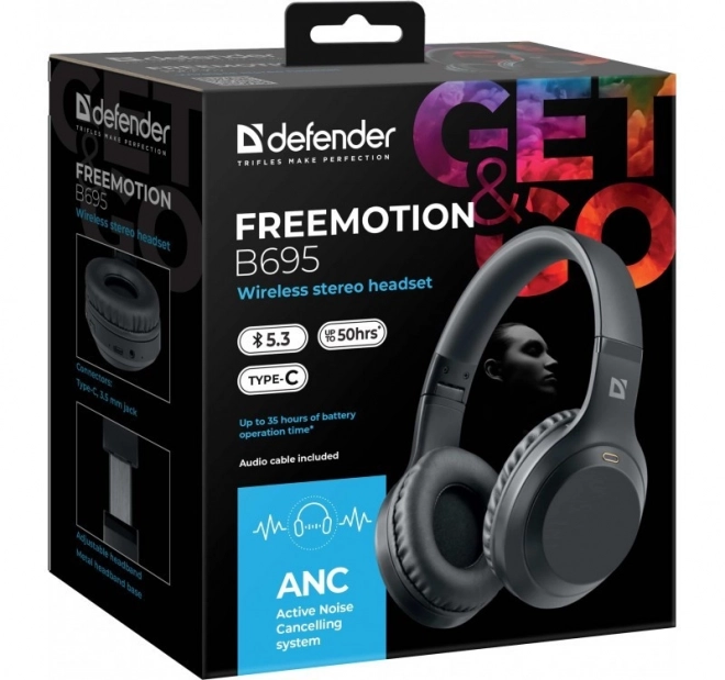 Draadloze over-ear koptelefoon met ANC Freemotion B695 zwart