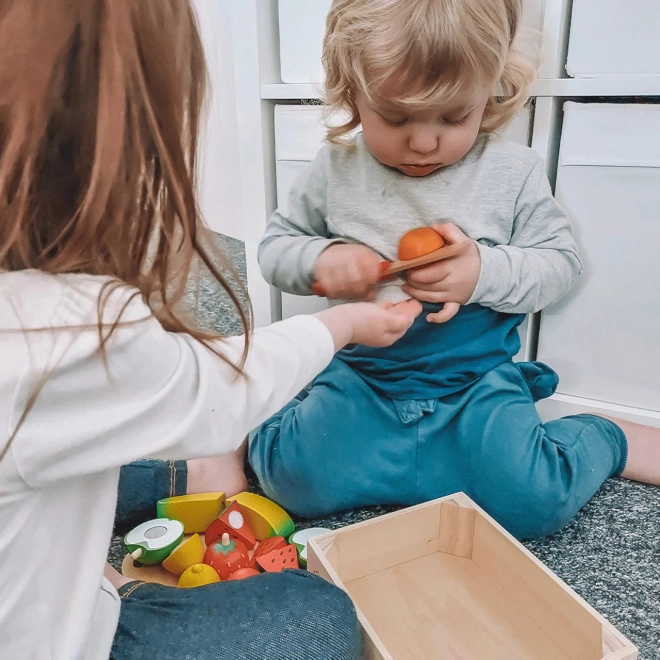 BIGJIGS TOYS houten snijfruit in opbergdoos
