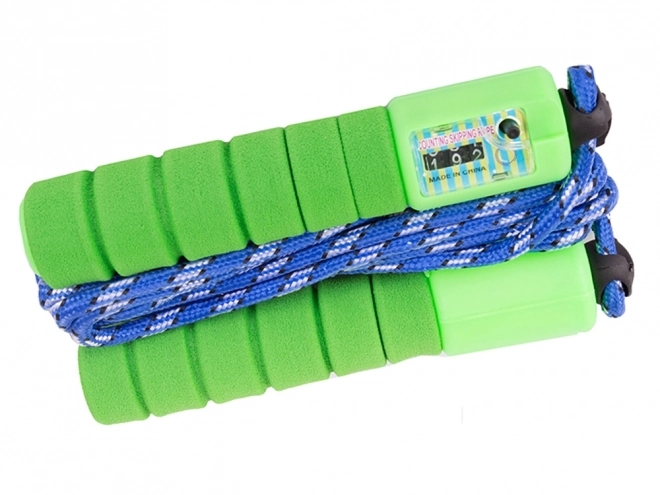 Groen springtouw met digitale teller voor fitness