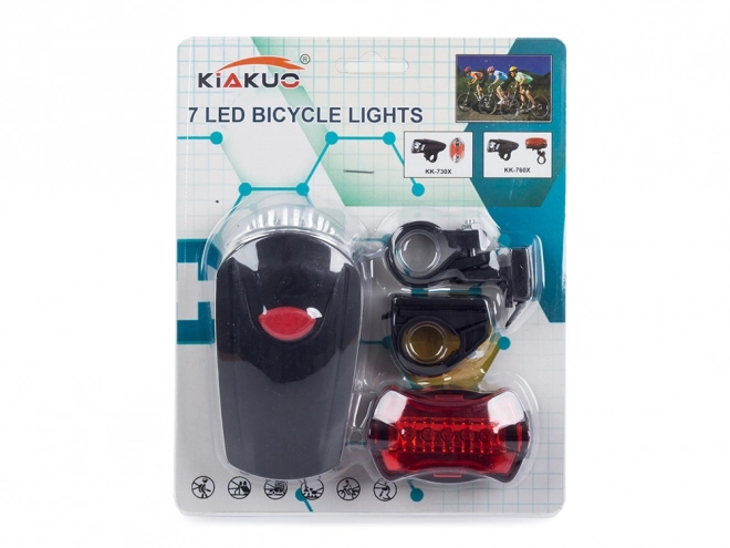 Set van voor- en achter LED fietslichten