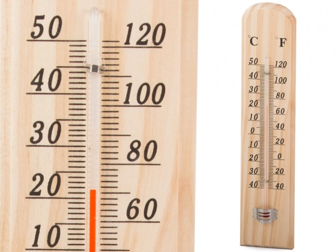 Grote houten thermometer voor binnen- en buitengebruik
