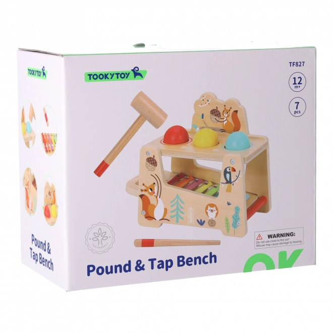 Houten speelgoed 2 in 1 met muziekinstrument en dieren