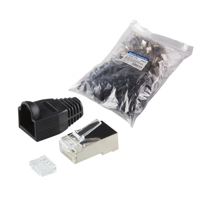 RJ45 CAT.6 connectoren met bescherming, zwart